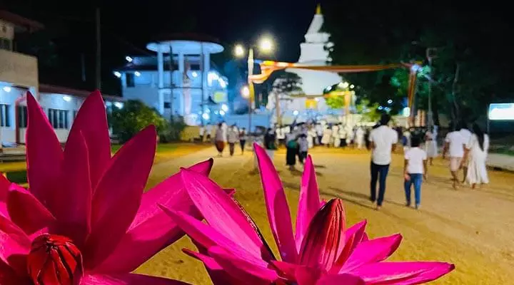 A night stroll to the temple | Kirivehera